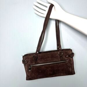 Vintage Y2K Wilson Maxima Leather Shoulder Bag Brown Suede Leather Purse Handbag